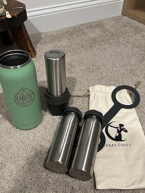 Ceres Chill Kids Stainless Steel Green Drink Bottle with Accessories